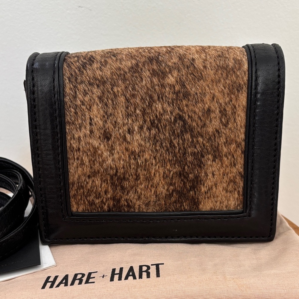 Leather with Calf Hair Square Bag